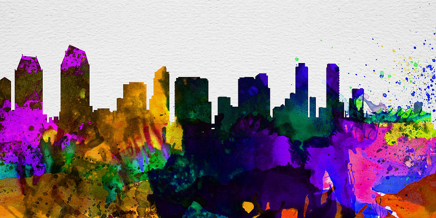 San Diego Painting - San Diego City Skyline by Naxart Studio San Diego Painting - San Diego City Skyline by Naxart Studio