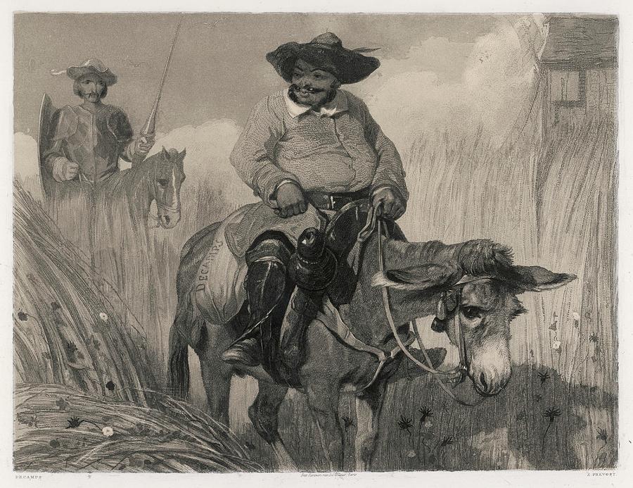 Book Drawing -  Sancho Panza And His Master  Ride by Mary Evans Picture Library