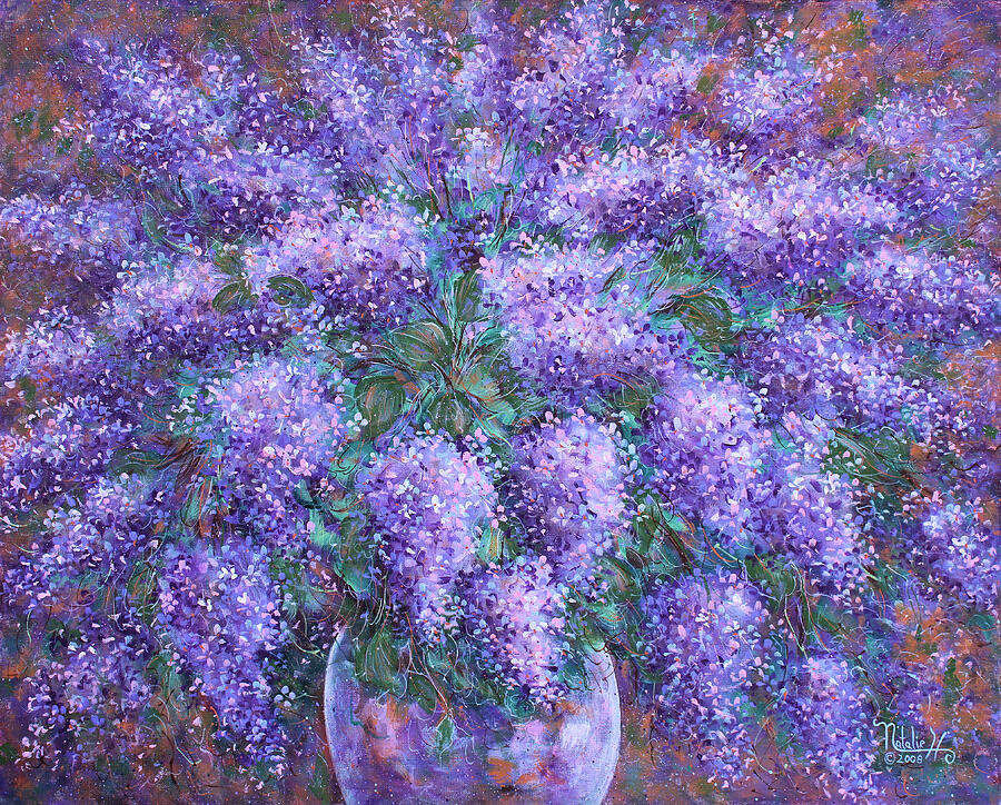 Flower Painting -  Scented Lilacs Bouquet by Natalie Holland