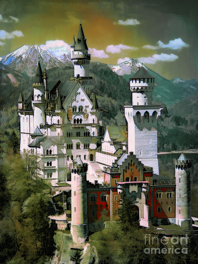  Schloss Neuschwanstein Digital Art by Andrzej Szczerski