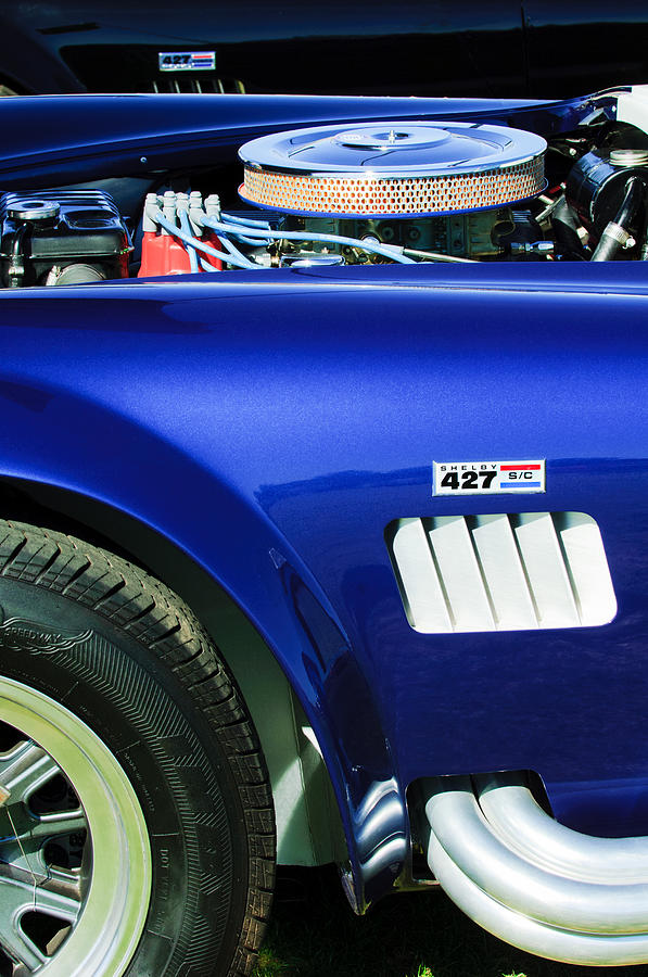 Car Photograph -  Shelby Cobra 427 Engine by Jill Reger