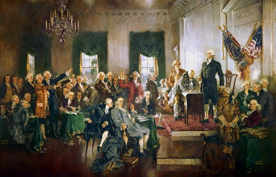 Howard Chandler Christy Painting -  Signing of the Constitution of the United States by Celestial Images