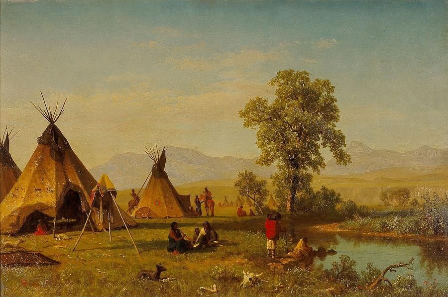 	Sioux Village near Fort Laramie #2 Painting by Albert Bierstadt