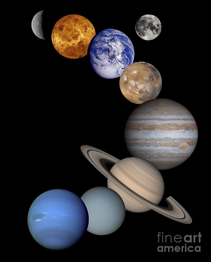  Solar System Montage Drawing by Anonymous