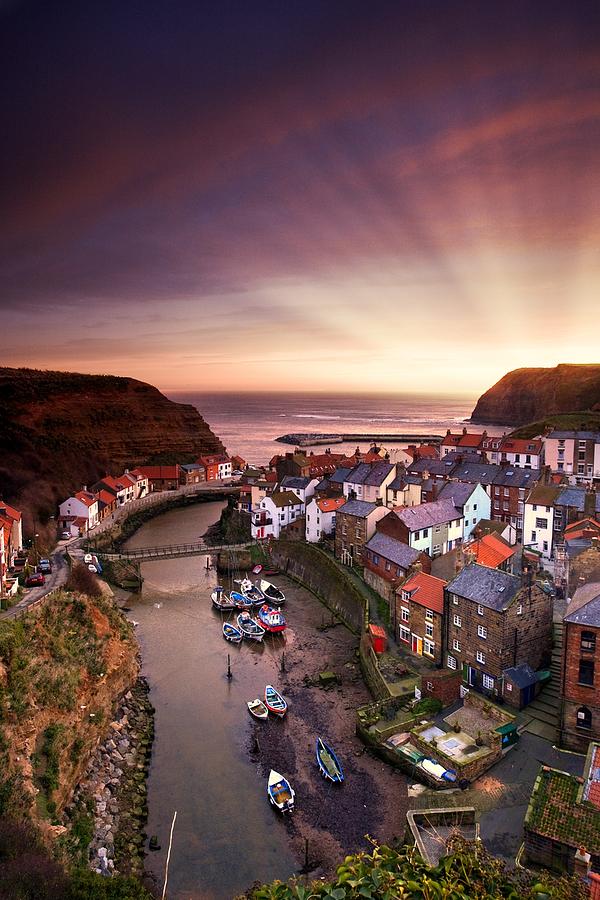  Staithes Cityscape At Sunset Photograph by John Short