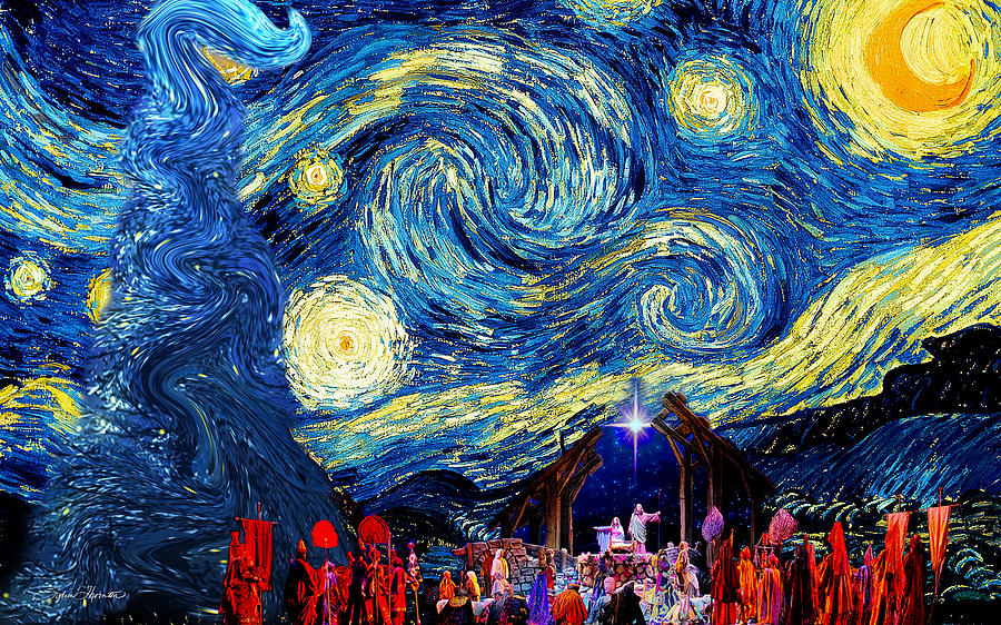 Vincent Van Gogh Photograph -  Starry Night in Bethlehem by Sylvia Thornton