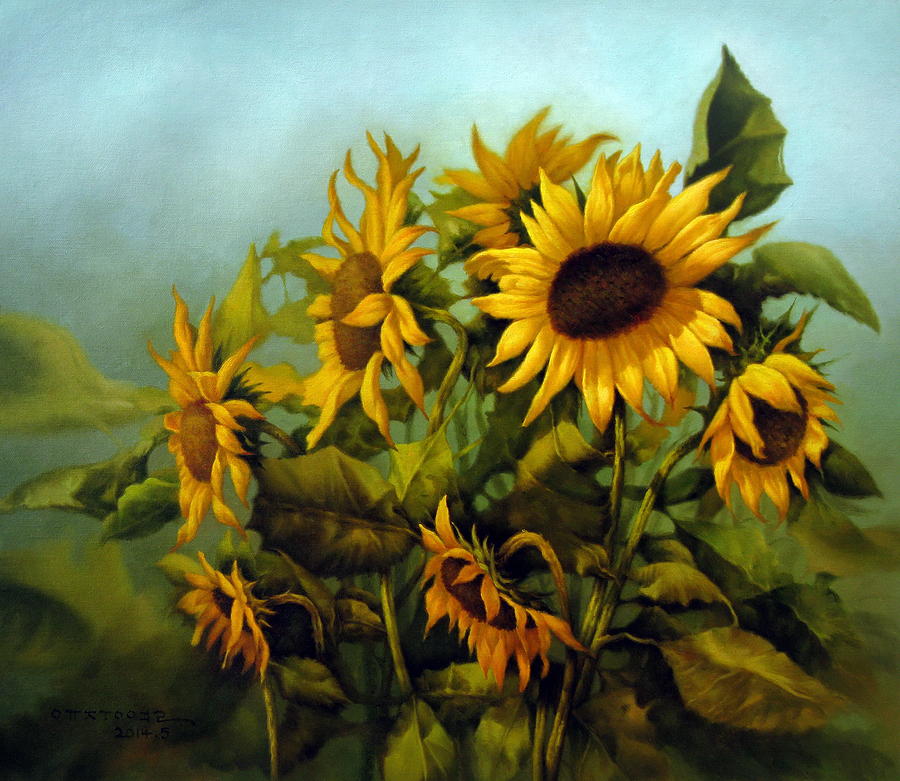  Sunflower 2 Painting by Yoo Choong Yeul