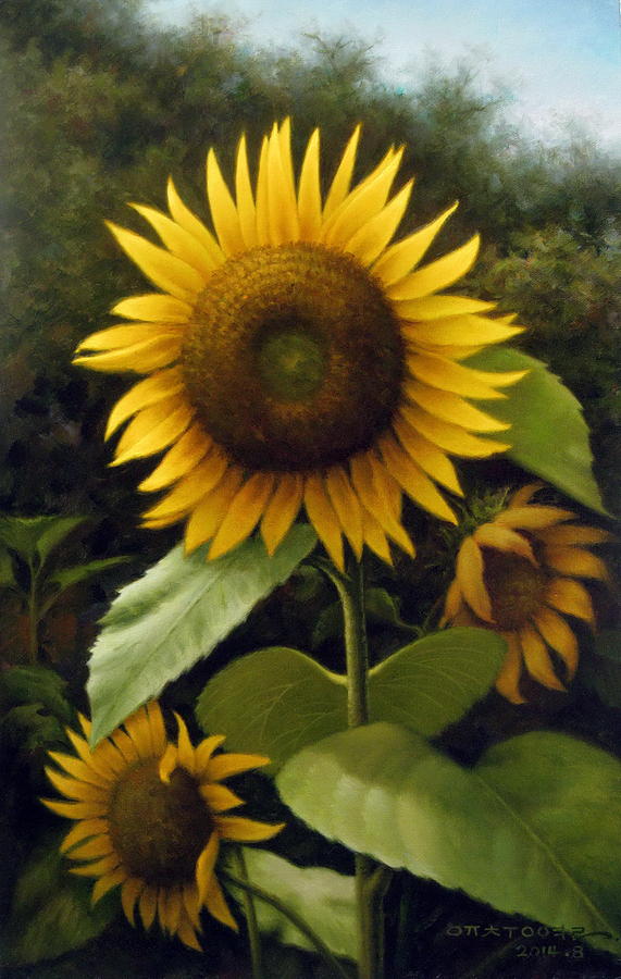  Sunflower 3 Painting by Yoo Choong Yeul
