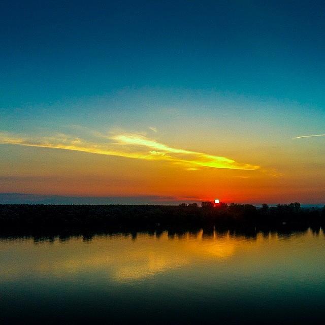 | Sunrise ☀️ Over River Danube • Photograph by Nenad Nikolic