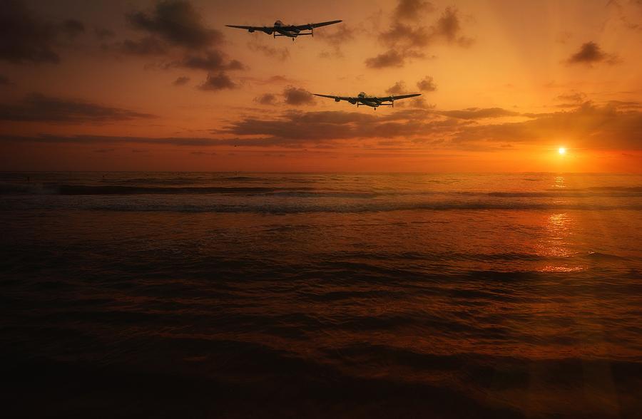  Sunset Lancaster Bombers Photograph by Jason Green