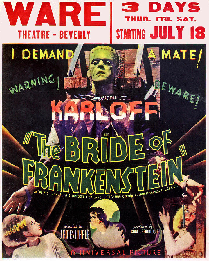Hollywood Digital Art -  The Bride of Frankenstein by Studio Artist