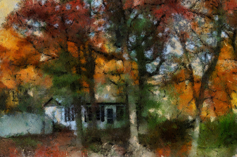  The Cottage During Autumn 03 Photograph by Thomas Woolworth