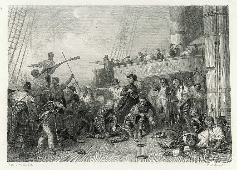 The Death Of Admiral Magon Drawing by Mary Evans Picture Library