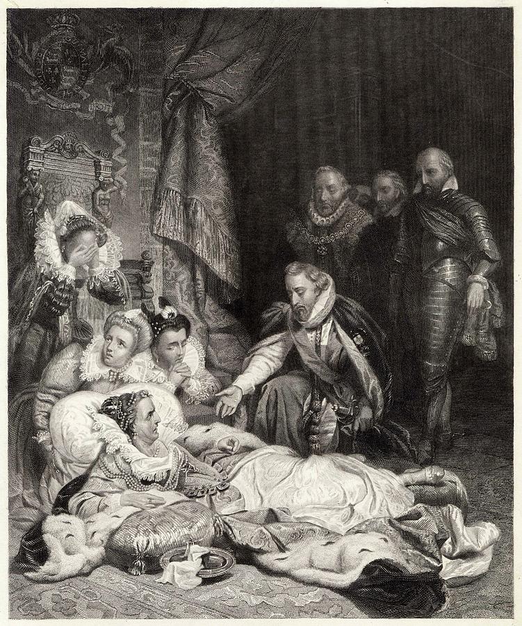 The Death Of Queen Elizabeth Drawing by Mary Evans Picture Library
