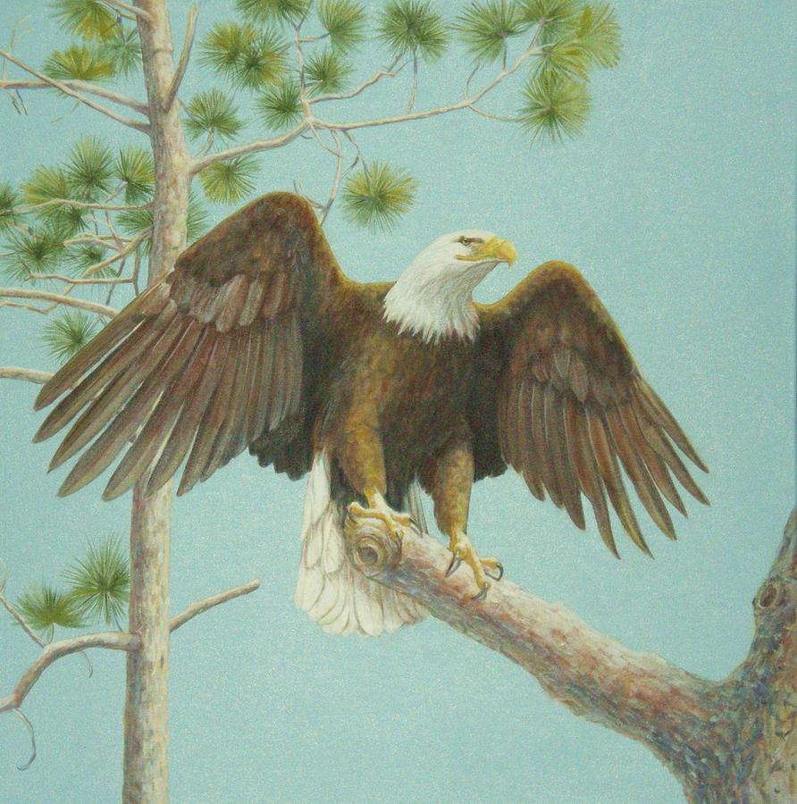 The Eagle Has Landed Painting by Bonnie Golden