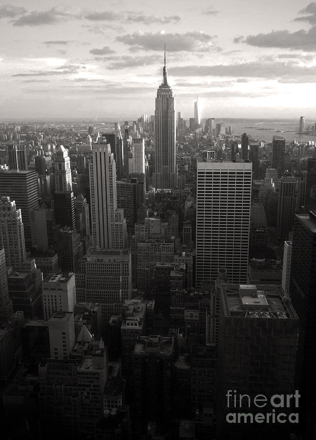 The Empire State Building in New York City black and white Photograph ...