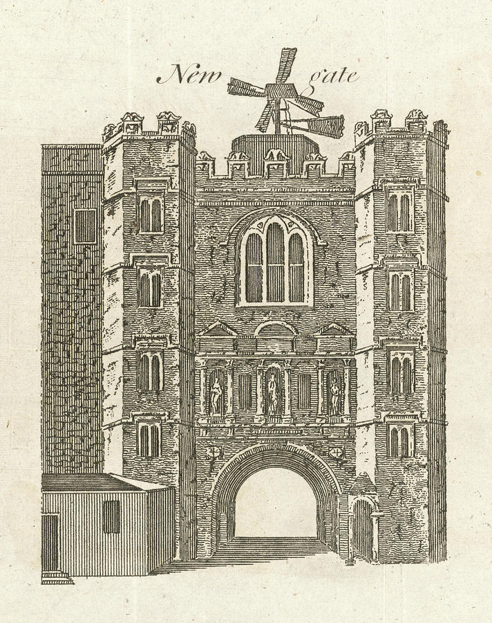 The Entrance To Newgate Prison Drawing by Mary Evans Picture Library ...