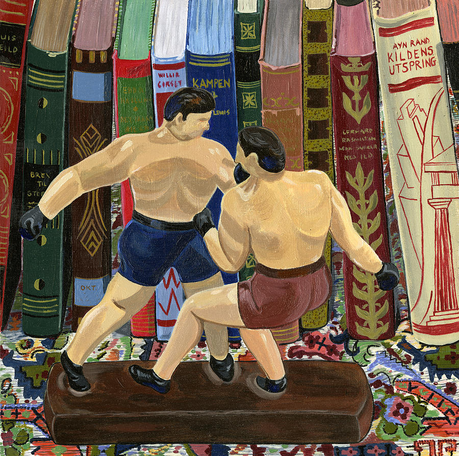  The Fight Painting by Jane Dunn Borresen