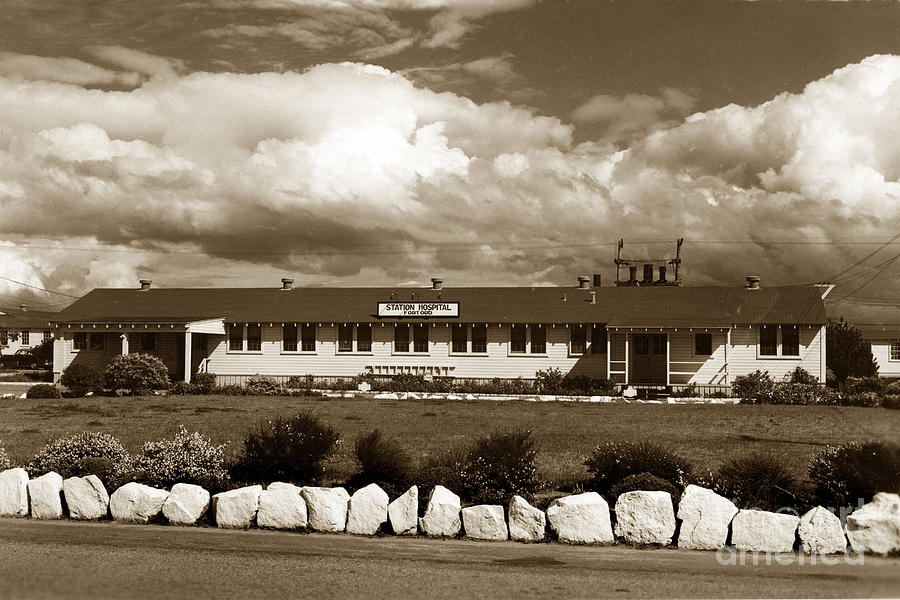 Architecture Photograph -  The Fort Ord Station Hospital administration building T-3010 Building Fort Ord Army Base circa 1950 by Monterey County Historical Society