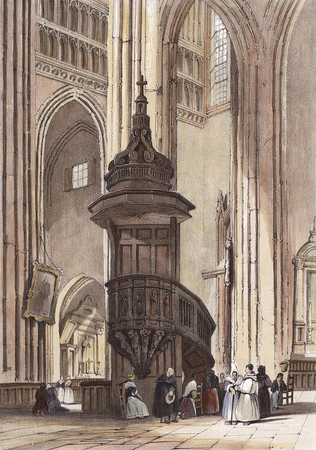 The Great Pulpit In The Church Drawing by Mary Evans Picture Library ...