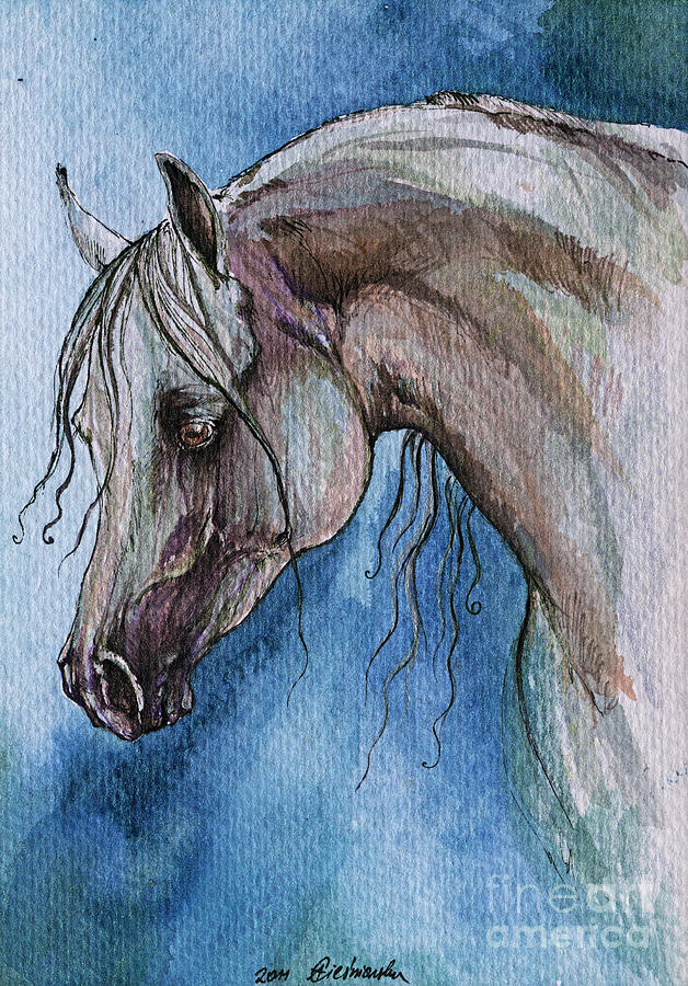  The Grey Arabian Horse 5 Painting by Ang El