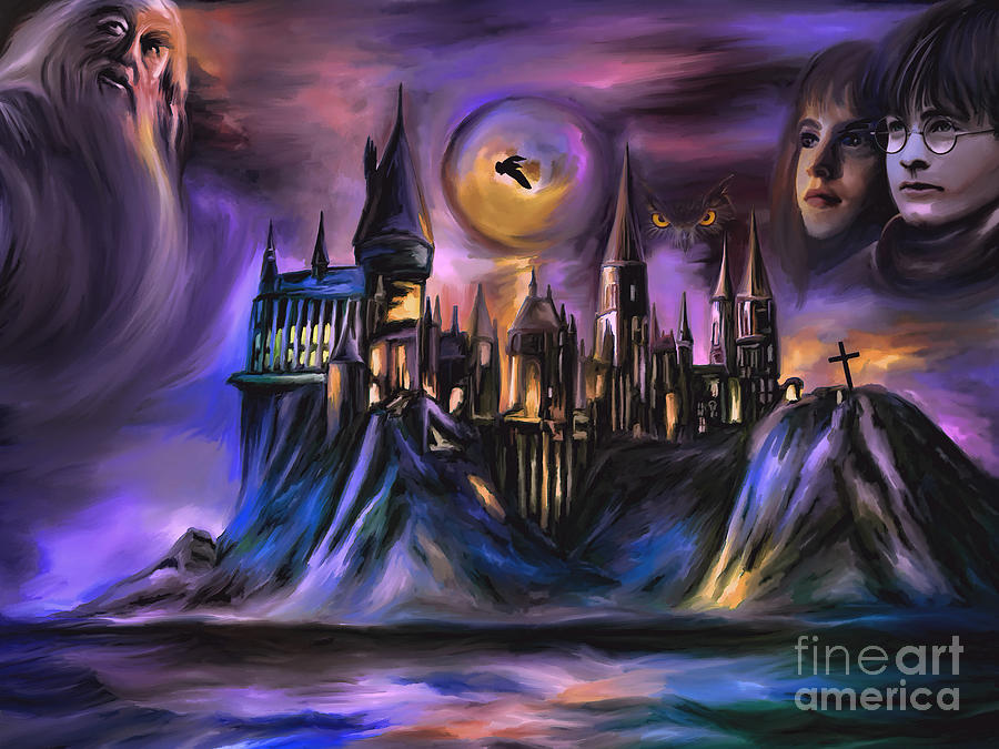  The Magic castle I. Painting by Andrzej Szczerski
