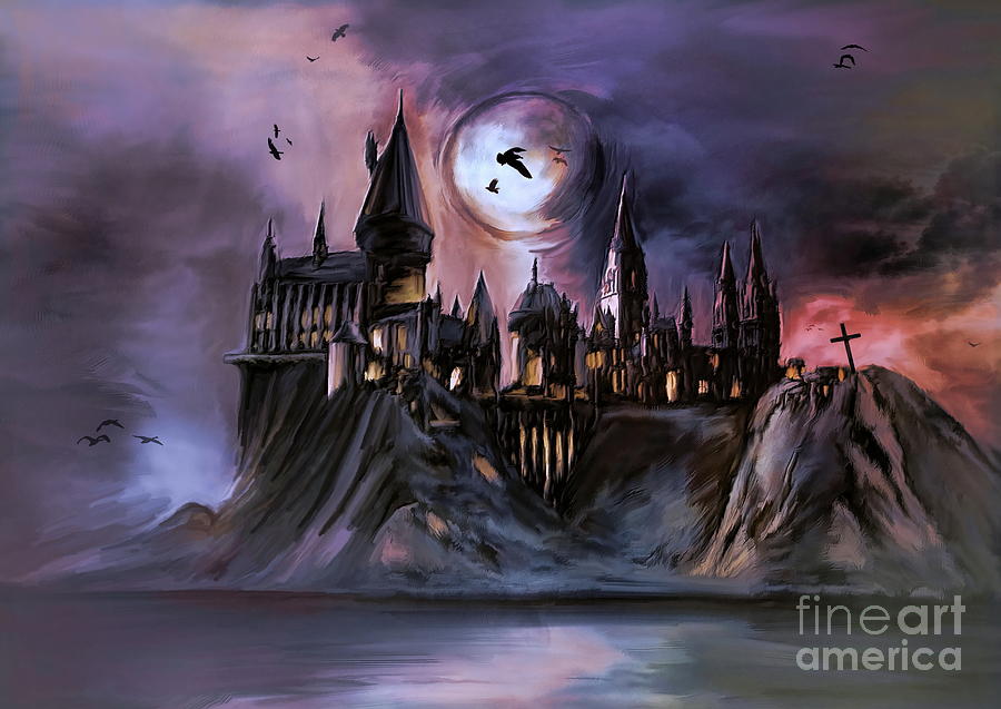  The Magic castle II. Painting by Andrzej Szczerski