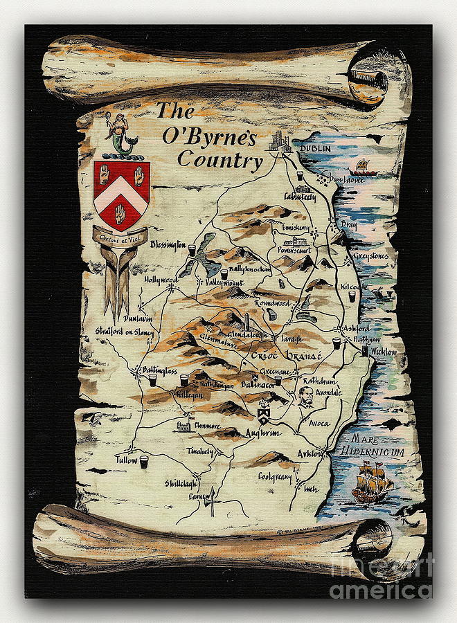 Map Painting -  The O Byrnes Country by Val Byrne