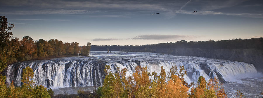 Nature Photograph -  the Panoramic View of Cohoes Falls in large format by Jiayin Ma