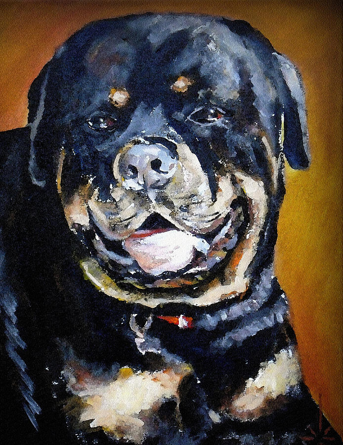  the Rottweiler Painting by Jodie Marie Anne Richardson Traugott          aka jm-ART