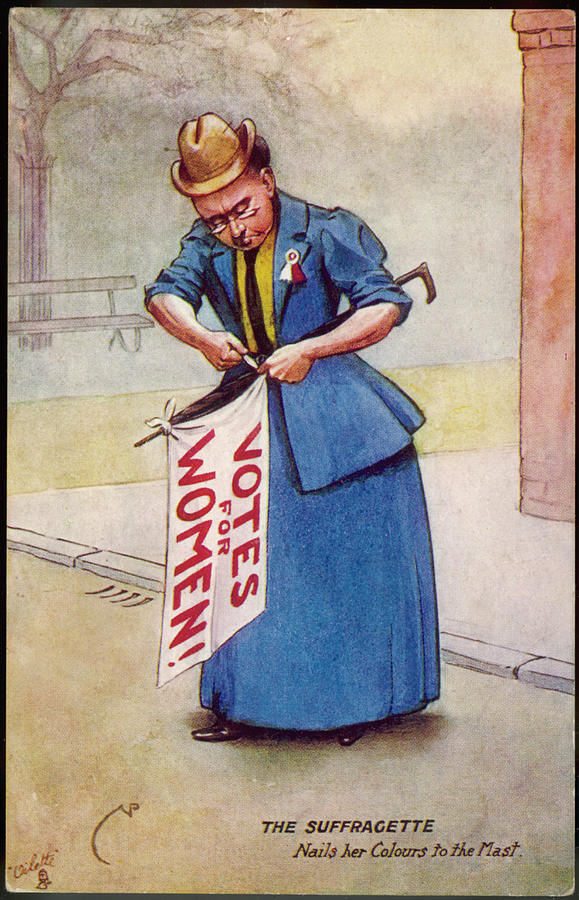 The Suffragette Nails Her Colours Drawing by Mary Evans Picture Library