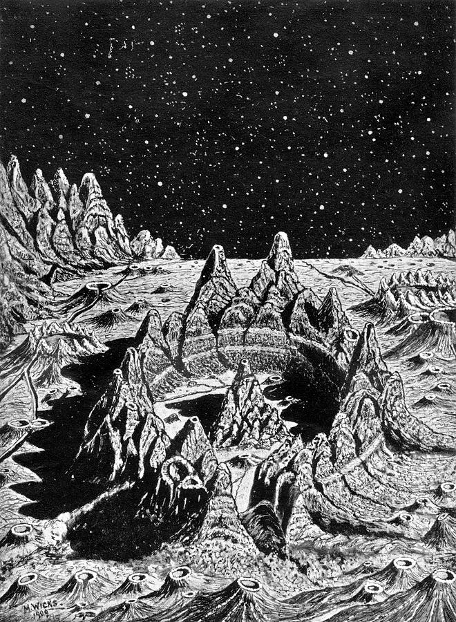 The Surface Of The Moon As Imagined Drawing by Mary Evans Picture