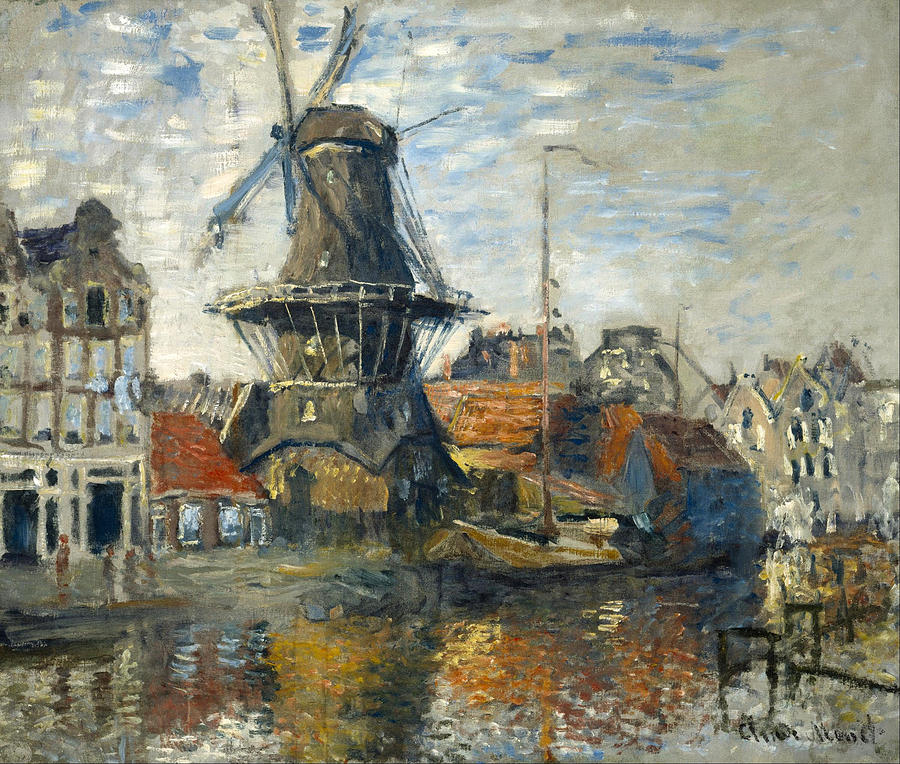  The Windmill on the Onbekende Gracht Amsterdam #5 Painting by Claude Monet