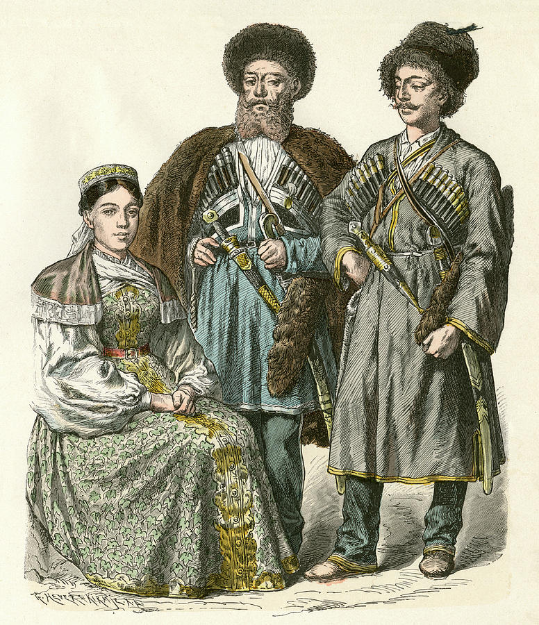 Three Cossacks From The Black Sea Drawing by Mary Evans Picture Library ...