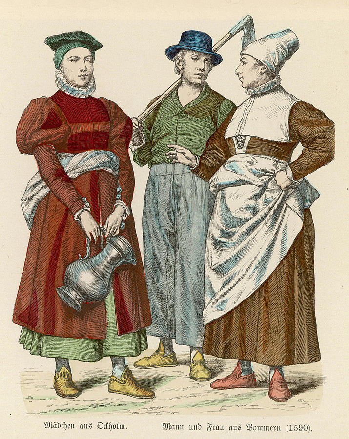 Three Peasants Date 1590 Drawing by Mary Evans Picture Library - Fine ...