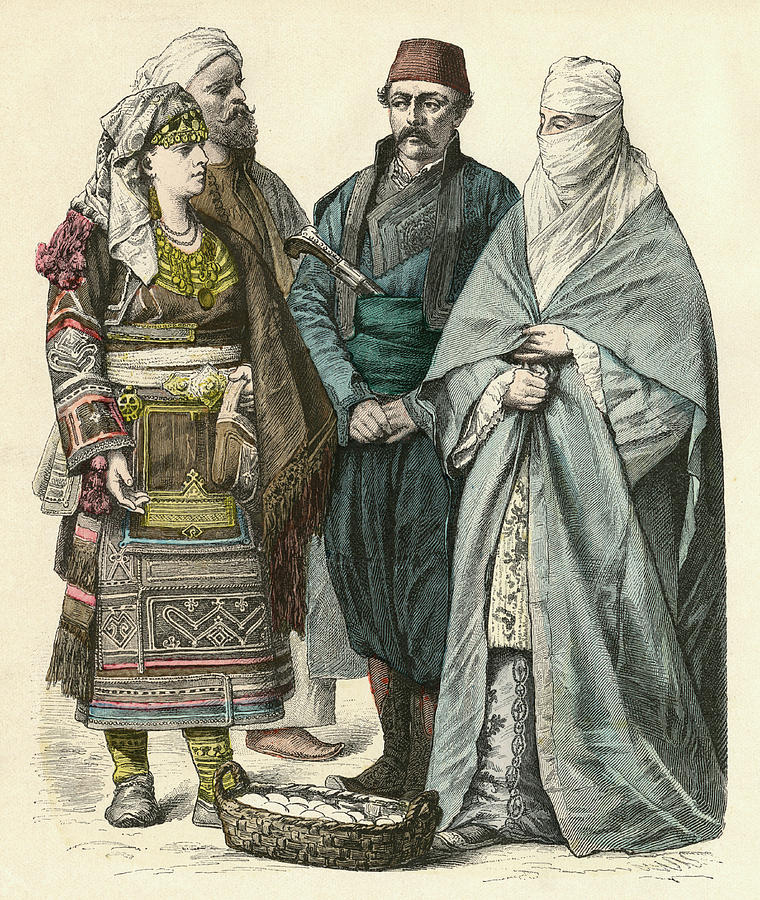 Three Turkish People And A Greek Woman Drawing by Mary Evans Picture ...