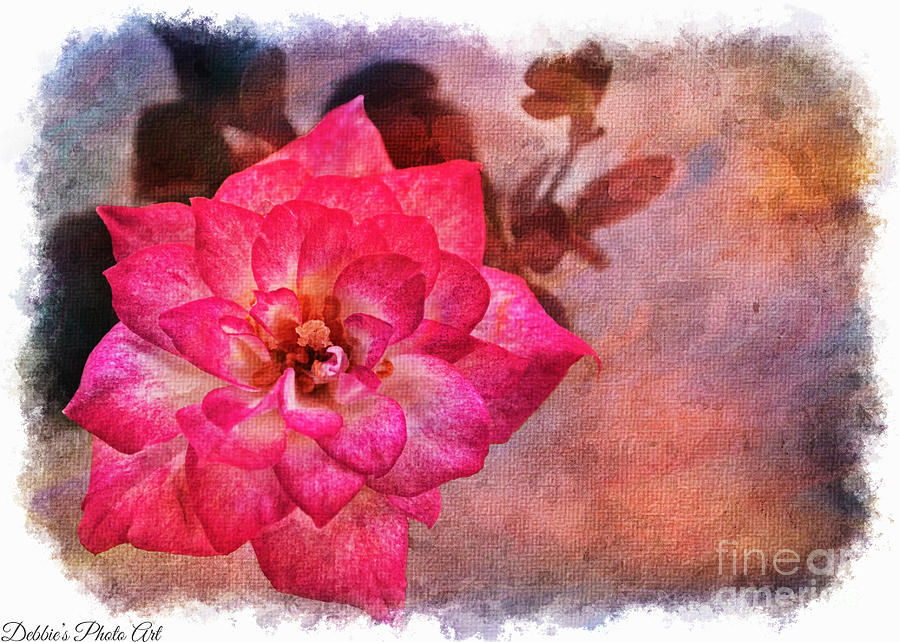  Thumbelina Rose - Miniature Rose - Digital Paint IV Photograph by Debbie Portwood