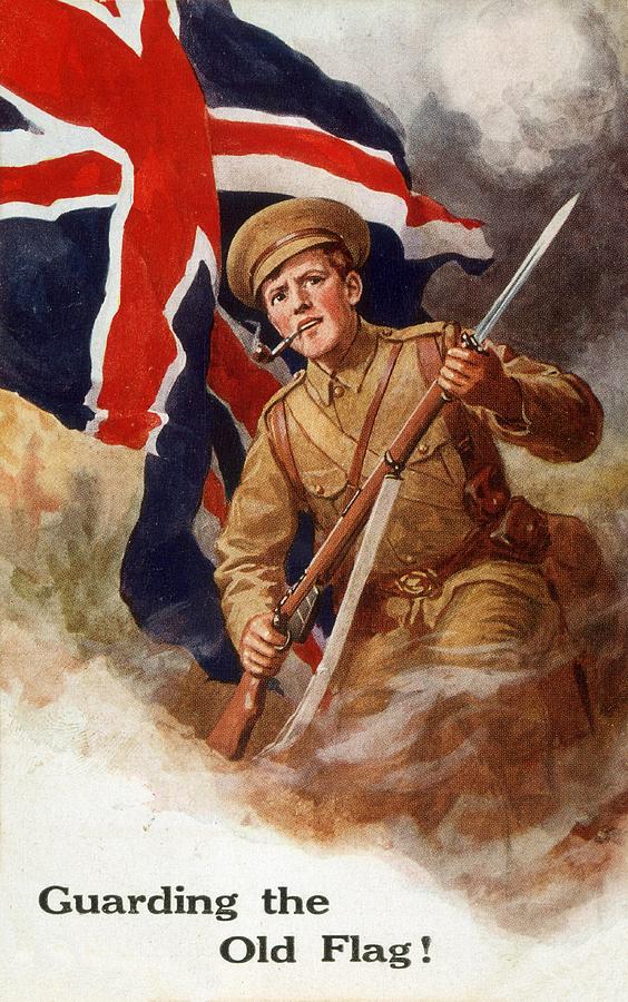 Tommy Guards The Flag With Bayonet Drawing by Mary Evans Picture ...