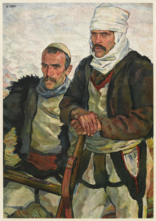 Two Albanian Soldiers Fighting Drawing by Mary Evans Picture Library ...