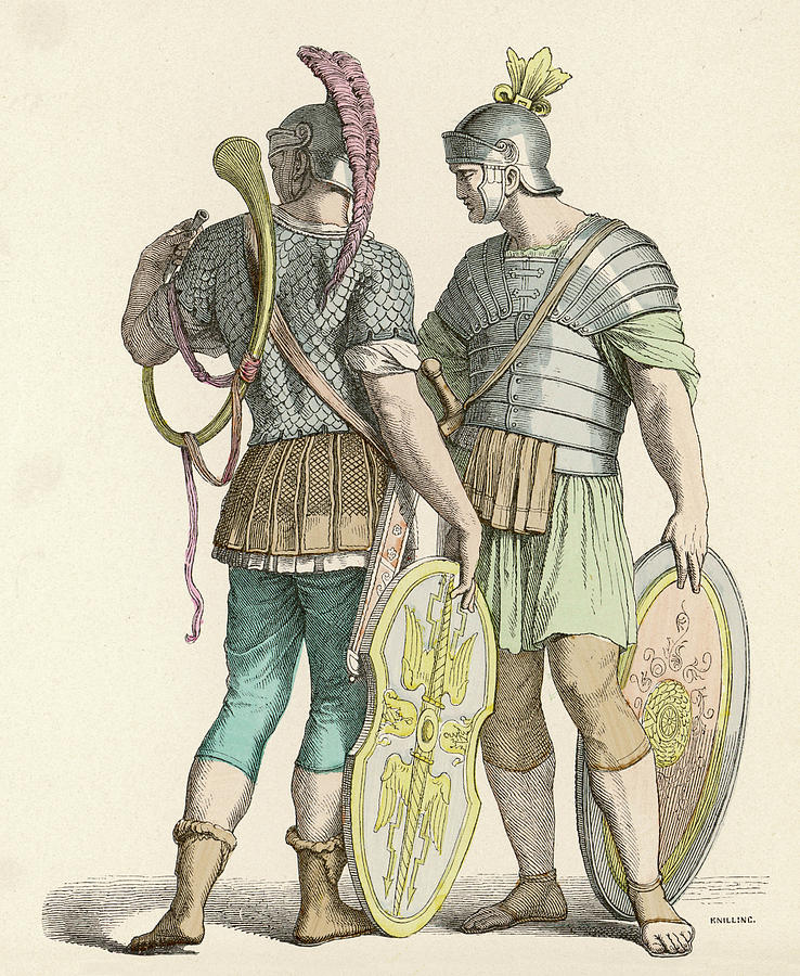 Two Foot Soldiers With Ornamented Drawing by Mary Evans Picture Library ...
