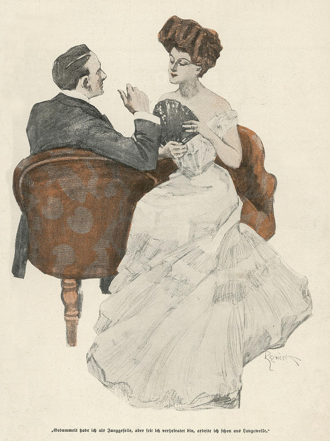 Two In A 'kissing-seat' Date Drawing by Mary Evans Picture Library ...