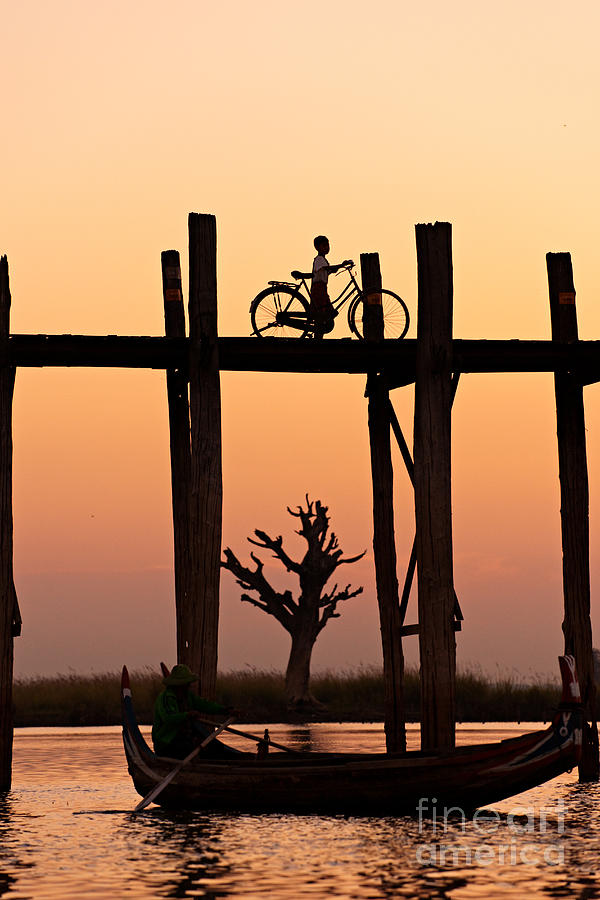 U bein bridge - Myanmar Photograph by Luciano Mortula