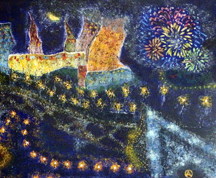 Vangogh Firework Dream Drawing by Osama Afram
