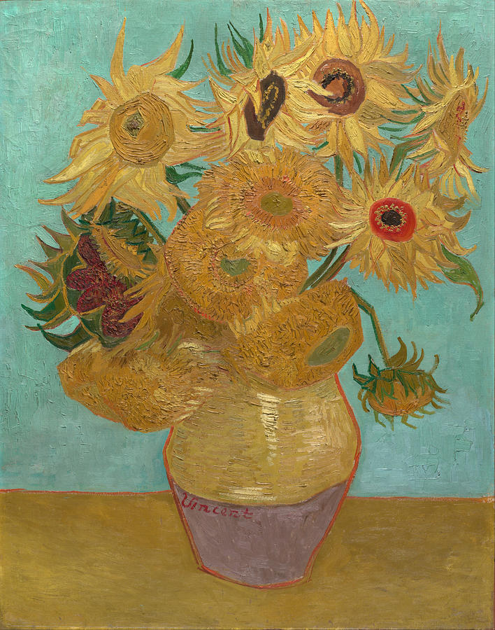 Vincent Van Gogh Painting -  Vase with Twelve Sunflowers #5 by Vincent van Gogh