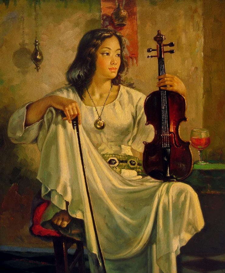  Violinist Painting by Yoo Choong Yeul