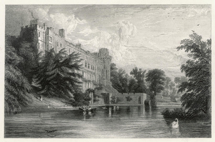 Warwick Castle Viewed From The River Drawing By Mary Evans Picture 