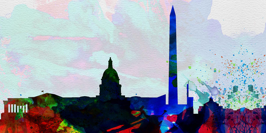 Washington D.c. Painting -  Washington DC City Skyline 2 by Naxart Studio