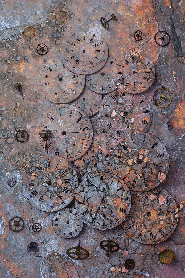  Watch Faces Decaying Photograph by Garry Gay