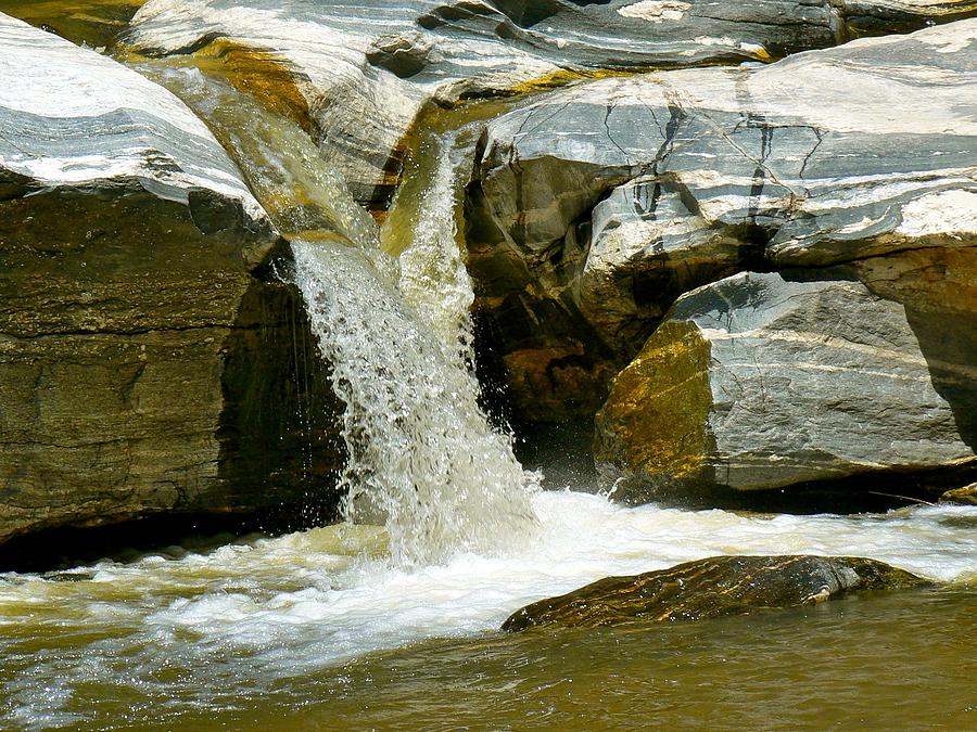 Water Flowing Through Rock Formation In Sabino Canyon Photograph by ...