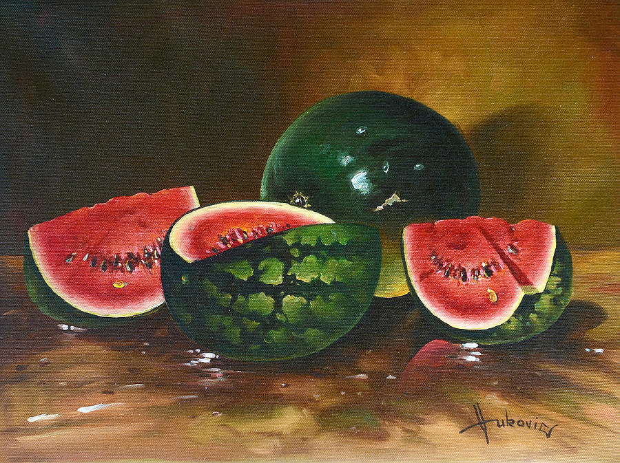 Still Life Painting -  Watermelons by Dusan Vukovic
